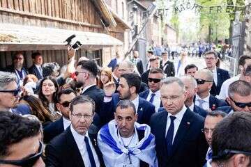 נשיא פולין, הנשיא הרצוג ואלי שרעבי במצעד החיים , אי.אף.פי