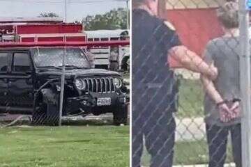 החשוד וזירת התאונה הקשה באילינוי, ארה"ב , .