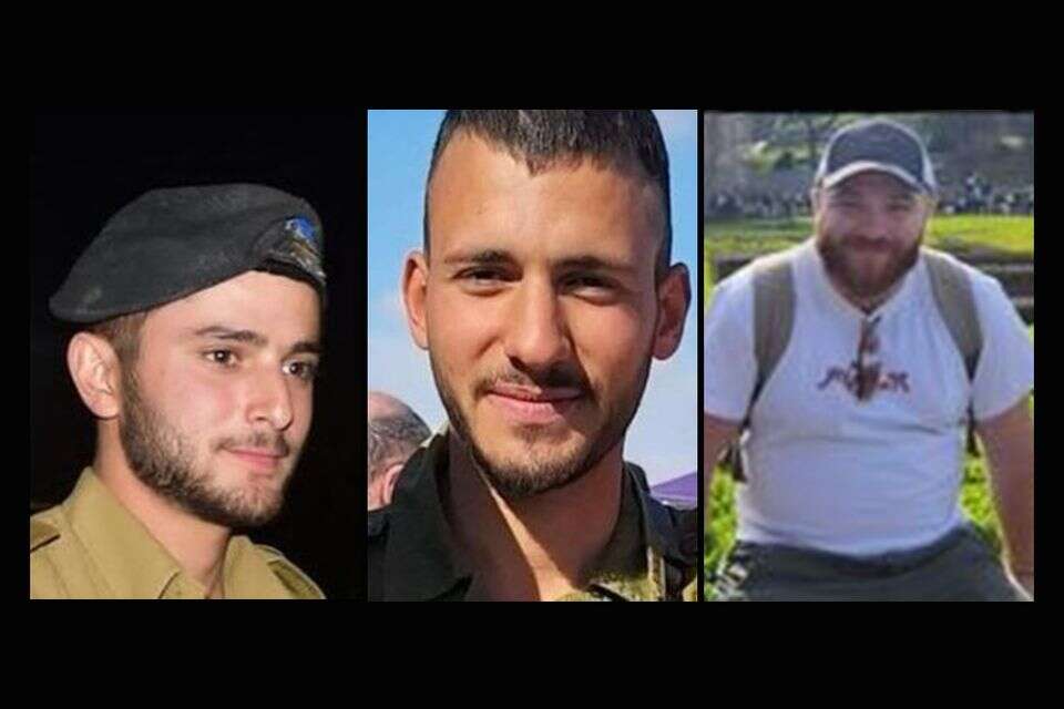 רס"ר (במיל') אסף כפרי ז"ל (מימין), סמ״ש נטע יצחק כהנא (באמצע) וסרן עידו וולוך ז"ל (משמאל) , .