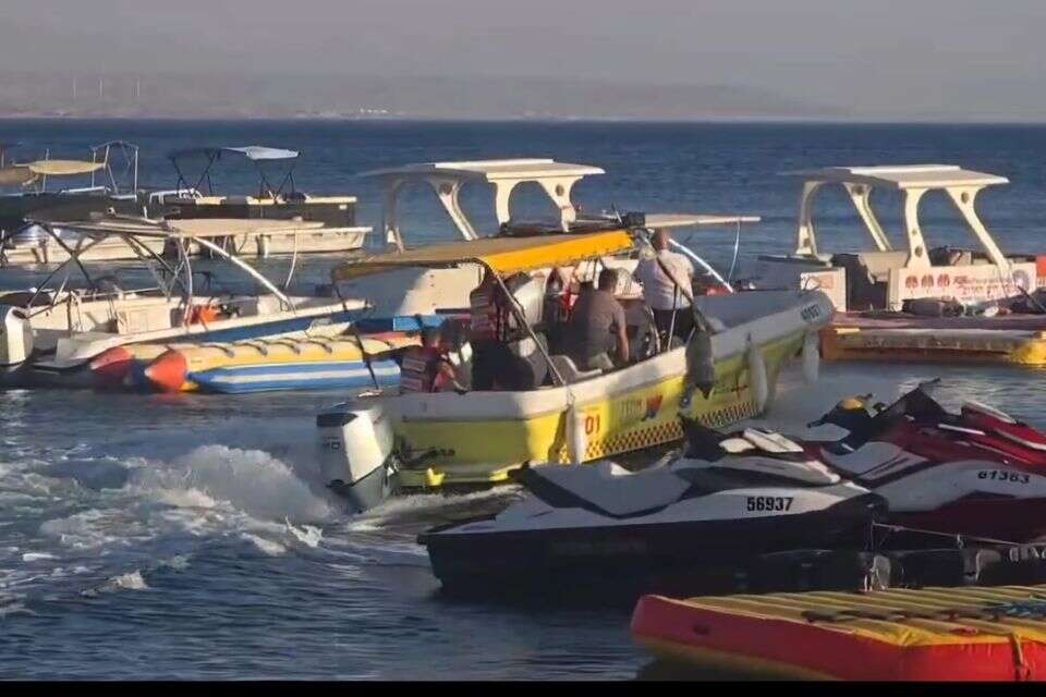 כוחות הצלה בזירת התאונה בין 2 כלי שיט באילת , תיעוד מבצעי עם מדא