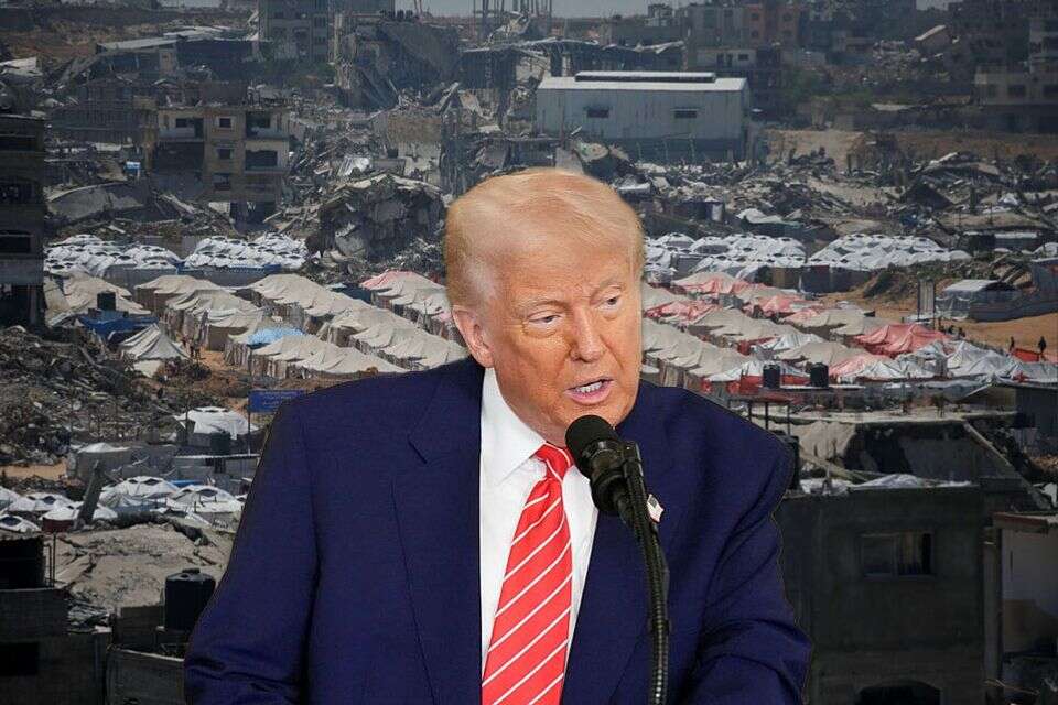טראמפ על רקע עזה , רויטרס
