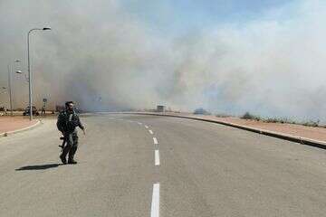 שריפה פרצה בשטח פתוח הסמוך ליישוב בני דקלים בגזרת מרחב לכיש , דוברות המשטרה