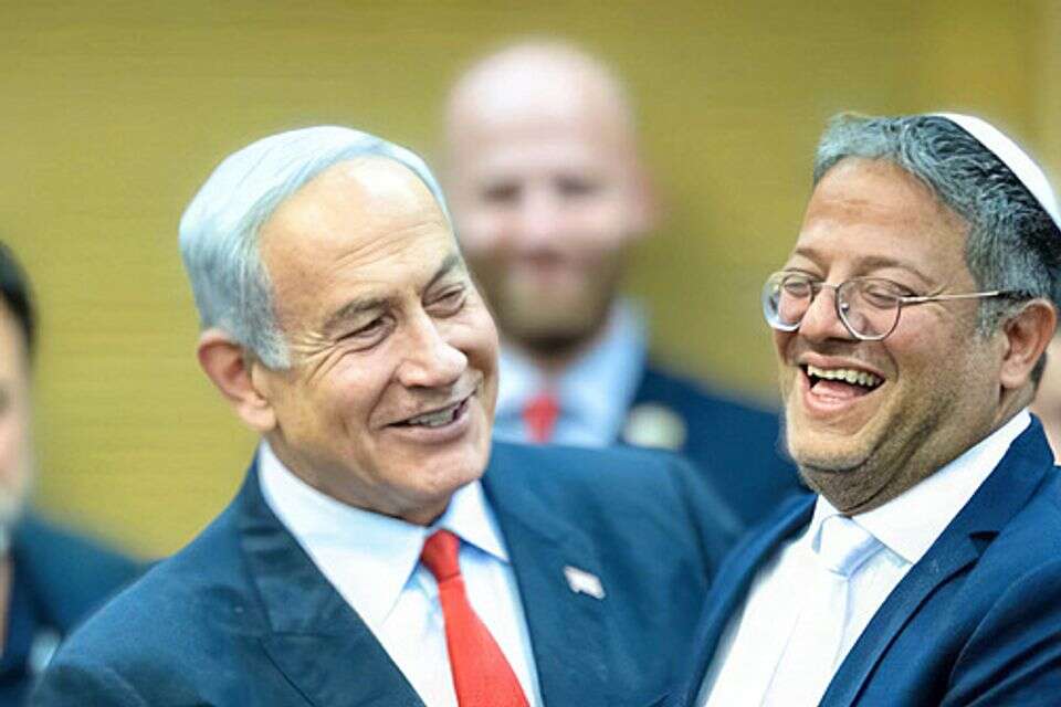 בעד עונש מוות למחבלים. נתניהו ובן גביר , יונתן זינדל/פלאש90
