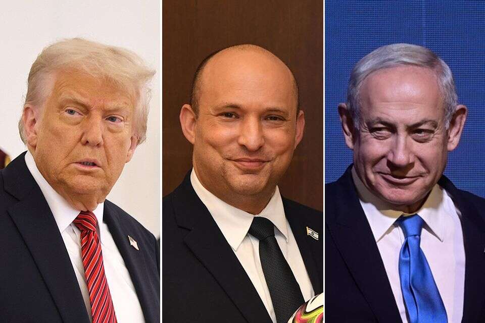 נתניהו, בנט וטראמפ , GettyImages' חיים צח לעמ_תומר נויברג פלאש90