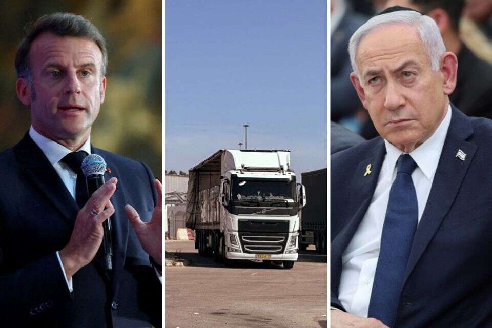 נתניהו, משאיות סיוע בסמוך לעזה, מקרון. ההליכים המשפטיים בצרפת עשויים להביא למתיחות נוספת , REUTERS, AFP, 
