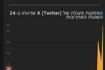 .זינוק חד בדיווח על תקלות ב-X באתר downdetector , .צילום מסך