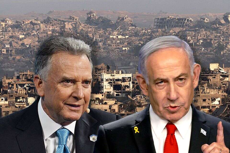 ראש הממשלה נתניהו ושליח טראמפ וויטקוף על רקע עזה , אלכס קולומויסקי, אי.אף.פי