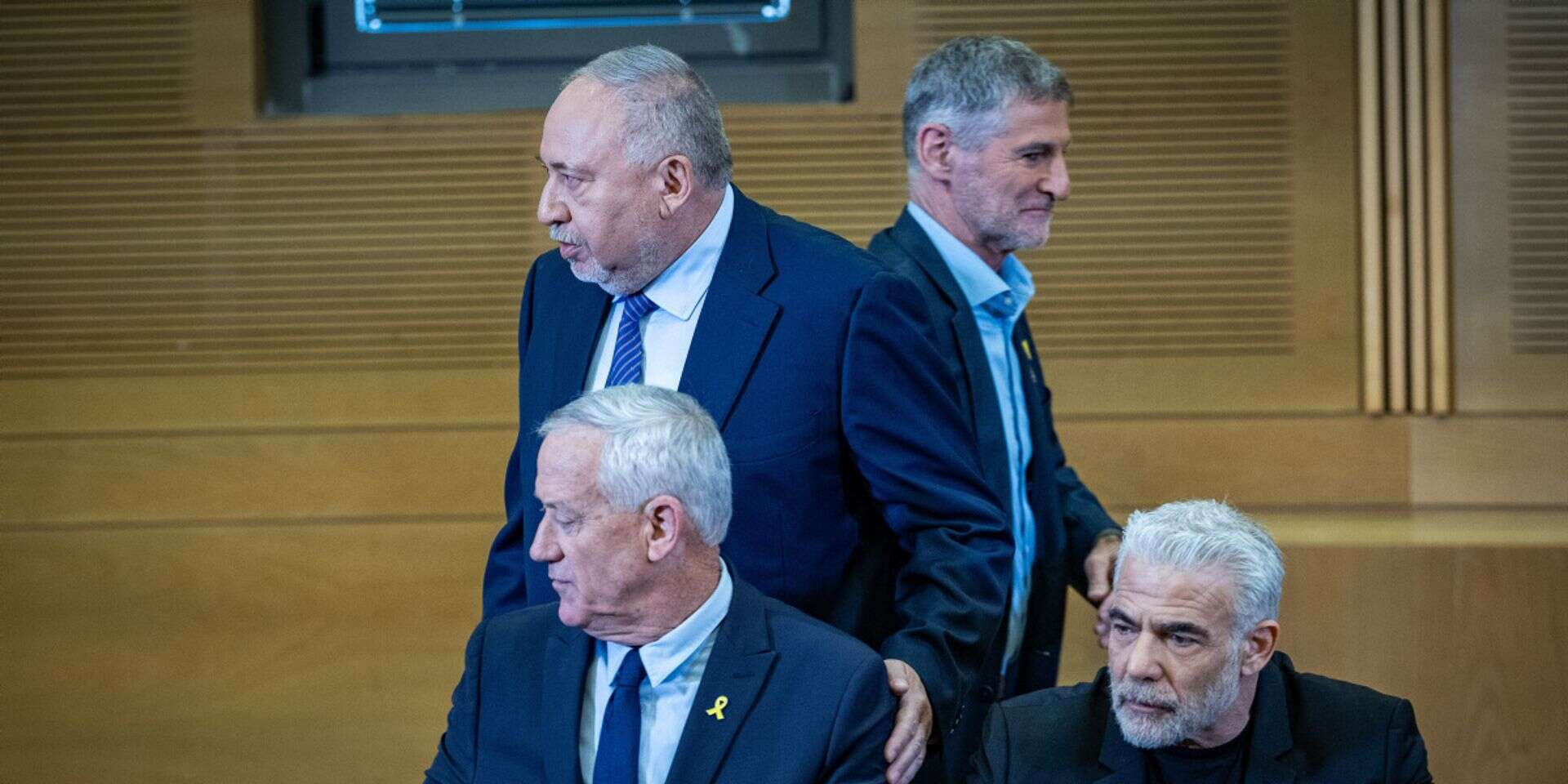 ראשי מפלגות האופוזיציה לפיד, גולן, ליברמן וגנץ (ארכיון) , יונתן זינדל/ פלאש90