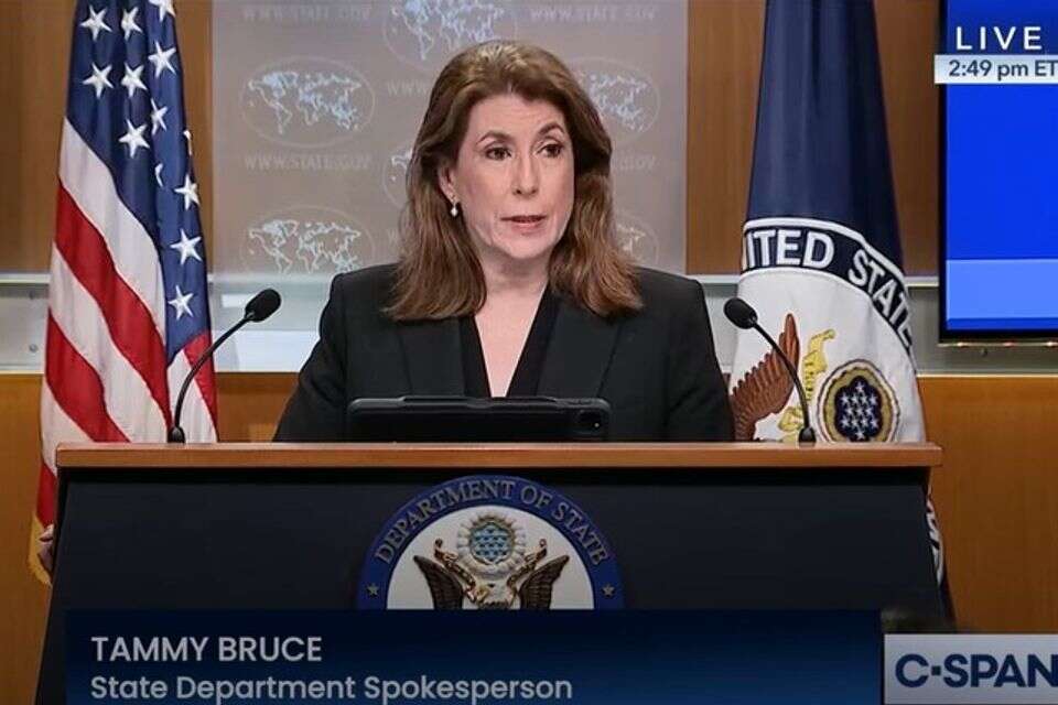 תמי ברוס, דוברת מחלקת המדינה , צילום מסך מתוך CSPAN
