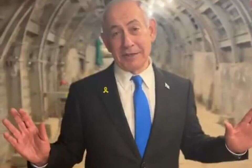 ראש הממשלה נתניהו בסרטון שהעלה מתחת לעיר דוד , צ.מסך