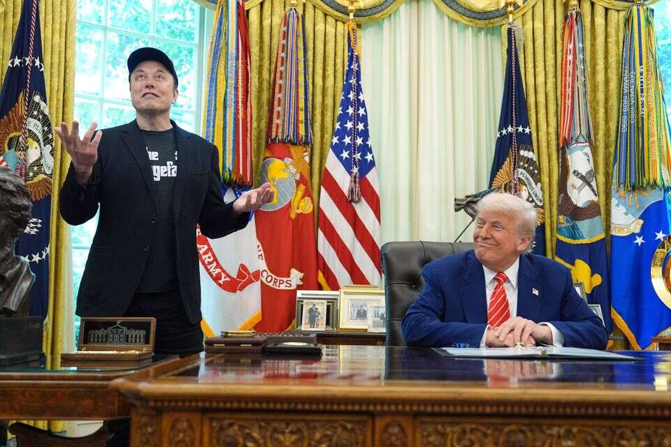 מסיבת העיתונאים של מאסק וטראמפ , אי.פי
