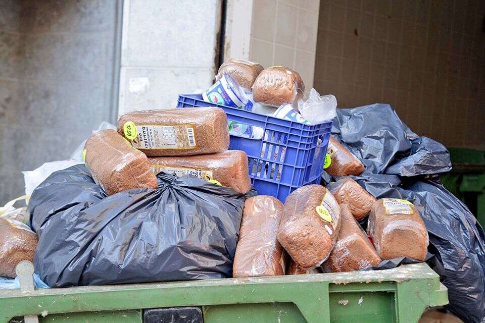 כיכרות לחם שנזרקו לאשפה אף שהן עדיין בתוקף. "יש פה גם אלמנט תרבותי" , דודו גרינשפן