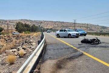 רוכב אופנוע נפגע אנושות בתאונת דרכים בכביש 92 , תיעוד מבצעי מד"א