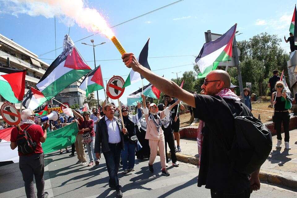 הפגנה אנטי ישראלית ביוון (ארכיון) , אי.פי.אי
