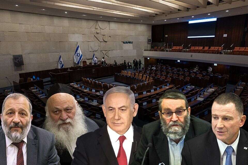 נתניהו, אדלשטיין וראשי הסיעות החרדיות , אורן בן חקון, דודי ועקנין