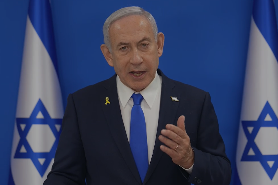 יומו השיש של מבצע "עם כלביא". נתניהו בהצהרה , עומר מירון/לע״מ