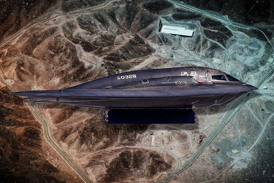 B-2 על רקע המתקן בפורדו , AFP, חיל האוויר האמריקני