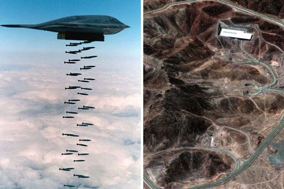 פורדו בתמונת לויין, B-2 , AFP, חיל האוויר האמריקני