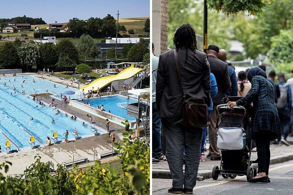 שורת הטרדות מיניות והפרות סדר. מהגרים באירופה והבריכה בשווייץ , איפיאי, GettyImages