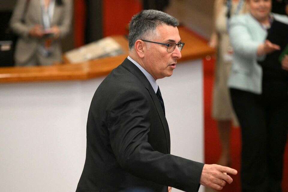 גדעון סער בכניסה לפורום שרי החוץ בבריסל , אי.אפ.פי