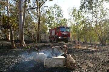 זירת השריפה בלפידות. כוחות האש השתלטו על האירוע , עדיאל לוי, יחידת התיעוד המבצעי דרום