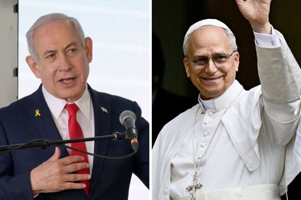 נתניהו והאפיפיור לאו ה-14 , EPA, מעיין טואף / לע"מ