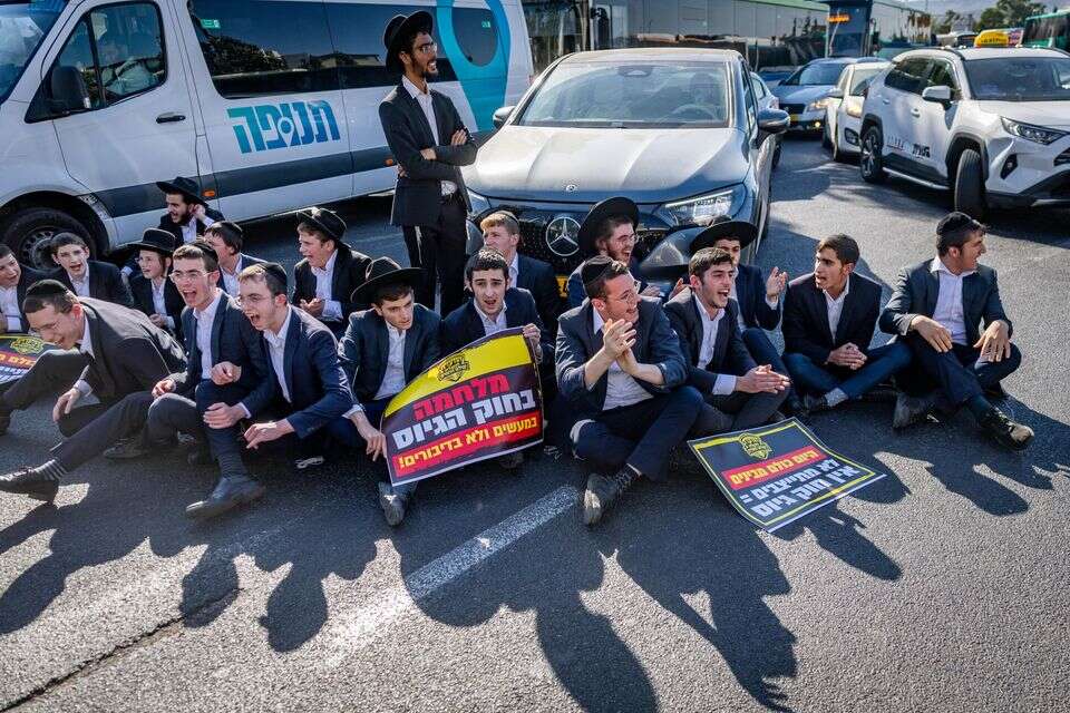 הפגנת חרדים נגד מעצר עריקים , חיים גולדברג/פלאש90