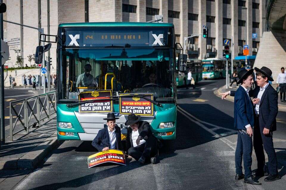 חסימות בירושלים. הפגנות החרדים  , חיים גולדברג/פלאש90