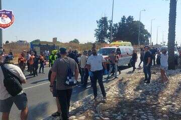 זירת אירוע הדריסה סמוך לכפר יונה , זק"א