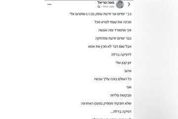 אמו של סמל ינון נוריאל ואנה שנפל בחאן יונס בחשבון הפייסבוק שלה , צילום מסך 