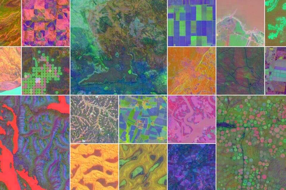 מפה של הכלי החדש של גוגל , AlphaEarth Foundations