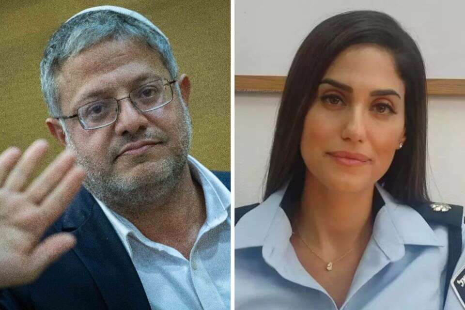 בן גביר ורינת סבן , דוברות המשטרה/יונתן זינדל/פלאש90
