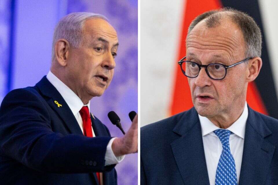 נתניהו ומרץ , חיים גולדברג/פלאש90 ו-Getty Images 
