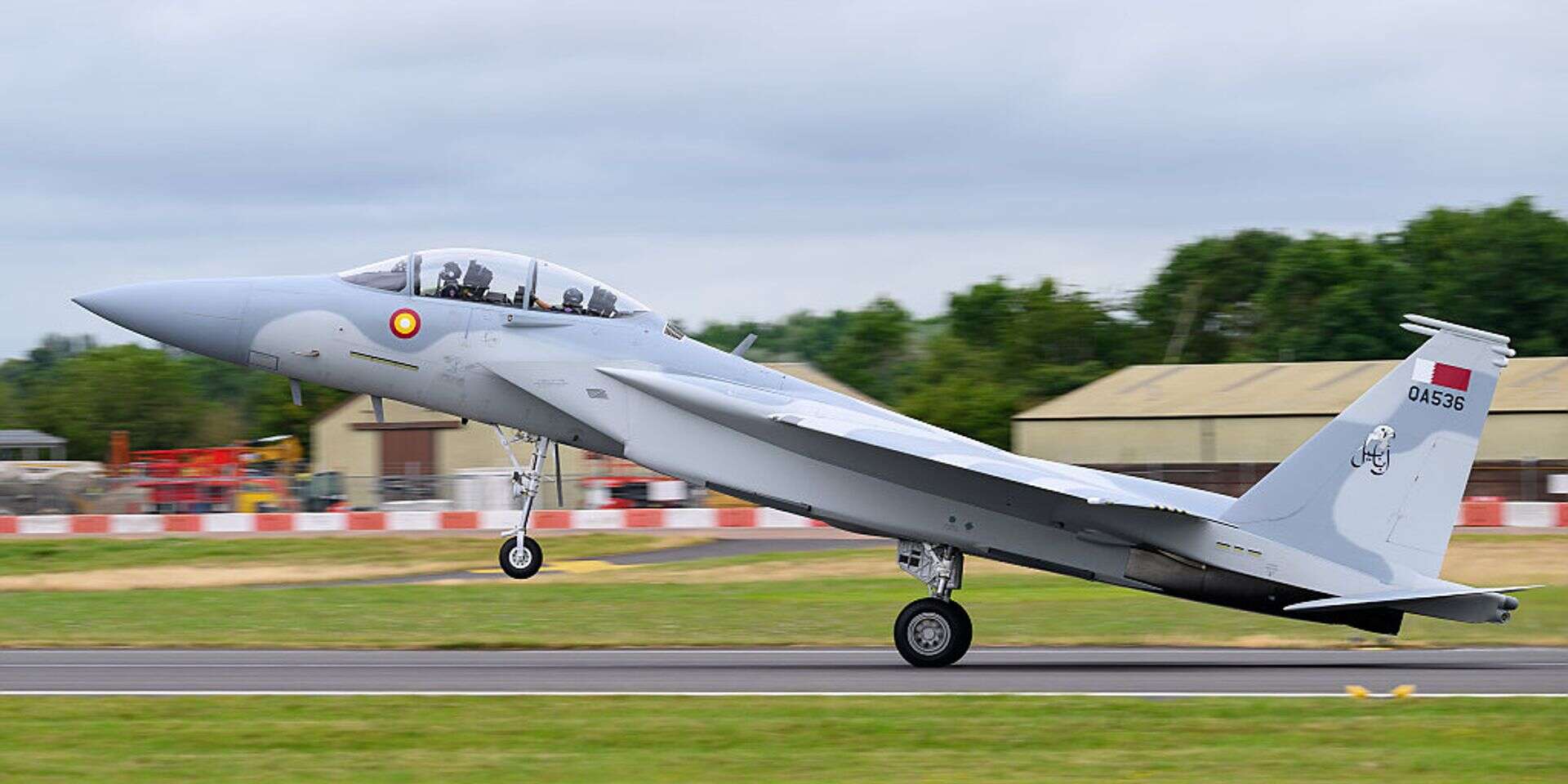 מטוס F-15QA של חיל האוויר הקטארי במהלך תרגיל באנגליה, 2024 , GettyImages