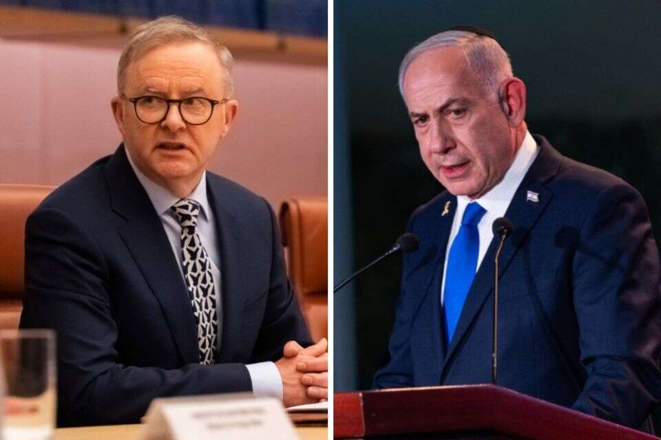 נתניהו וראש ממשלת אוסטרליה אלבניזי , EPA, חיים גולדברג/פלאש90
