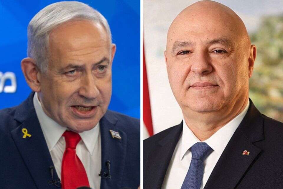 נתניהו וג'וזף עאון , AFP, יונתן זינדל/פלאש90
