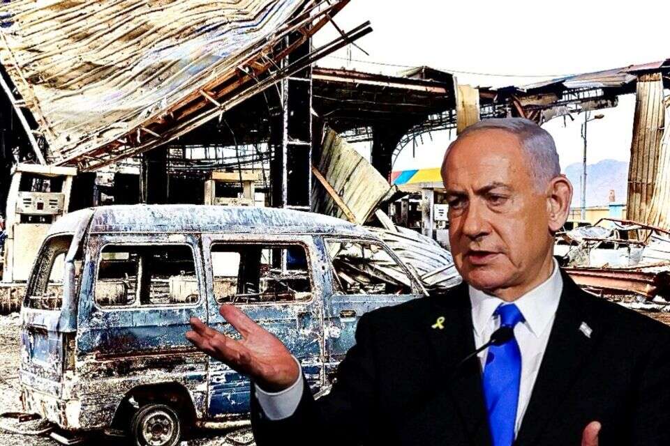 נתניהו על רקע ההריסות בצנעא בעקבות תקיפות חיל האוויר , אי.פי.אי/רויטרס