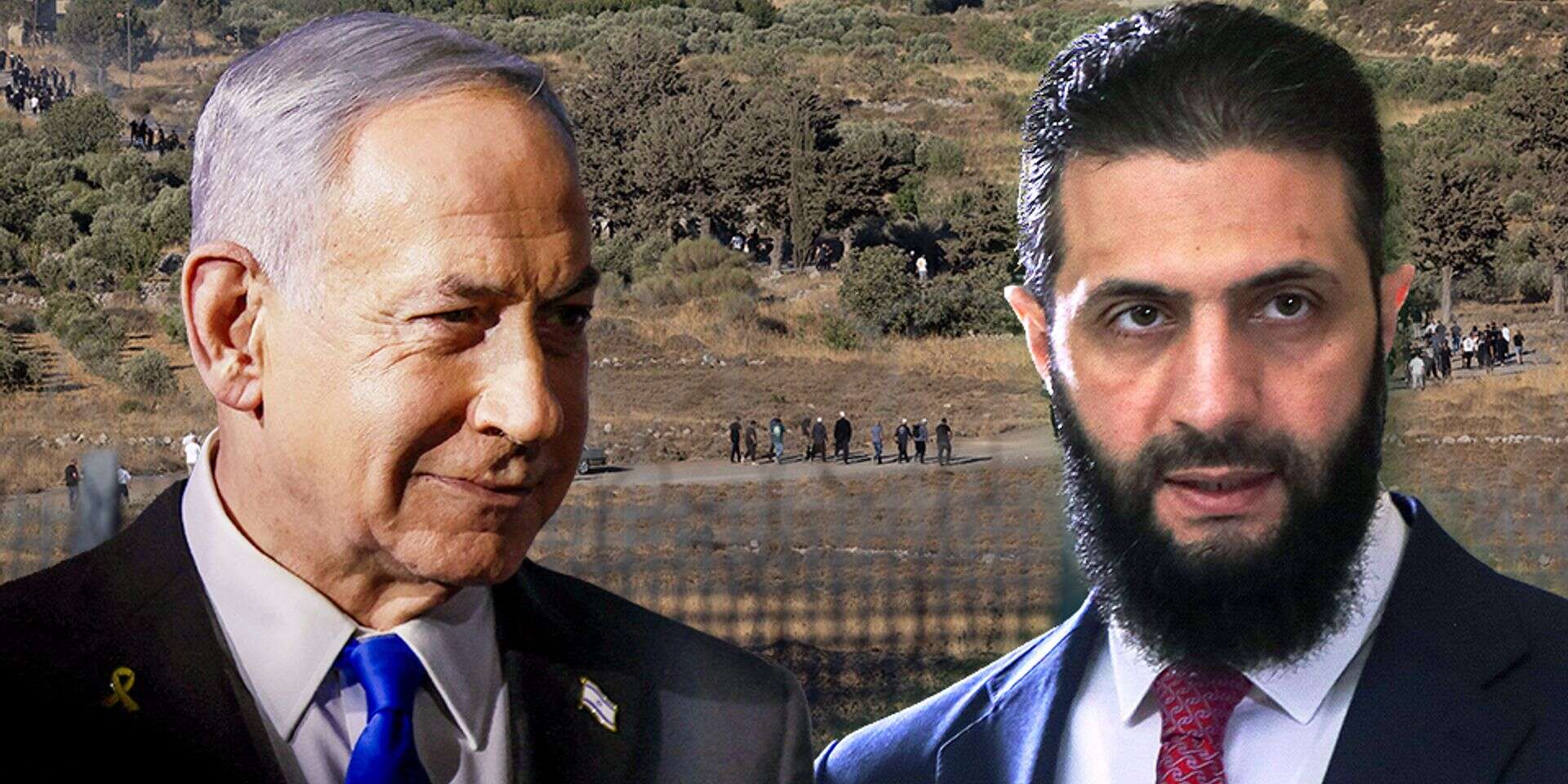א-שרע ונתניהו על רקע גבול ישראל-סוריה , רויטרס, אי.פי.איי