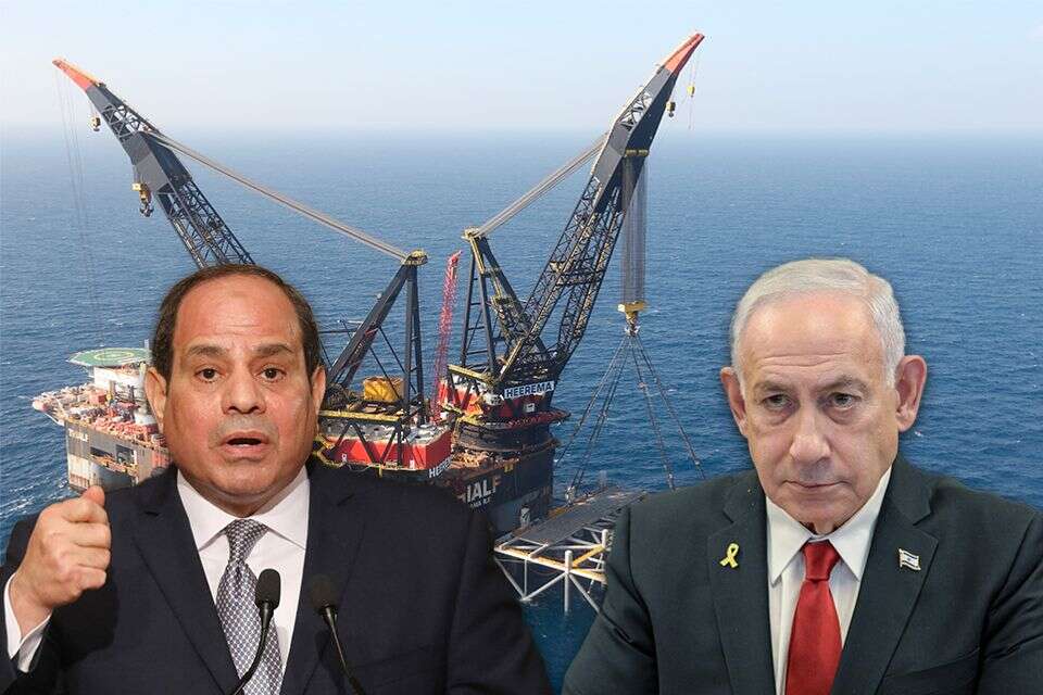 רה"מ נתניהו ונשיא מצרים א-סיסי על רקע מאגר הגז לווייתן , אי.אף.פי, מארק ישראל סלם, מעיין טואף/לע"מ