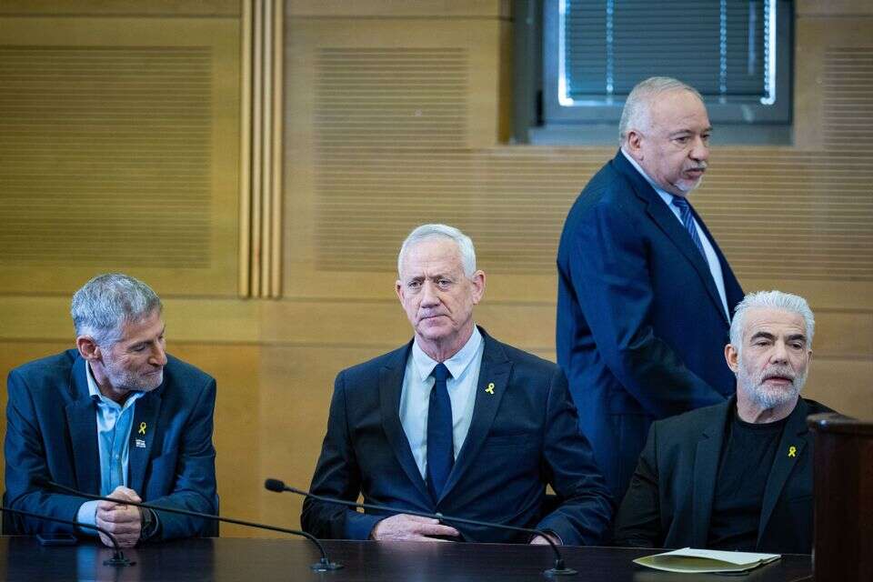 לפיד, ליברמן, גנץ וגולן , יונתן זינדל/פלאש 90