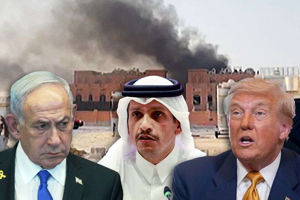 טראמפ, ראש ממשלת קטאר ונתניהו , אי.אף.פי, GettyImages