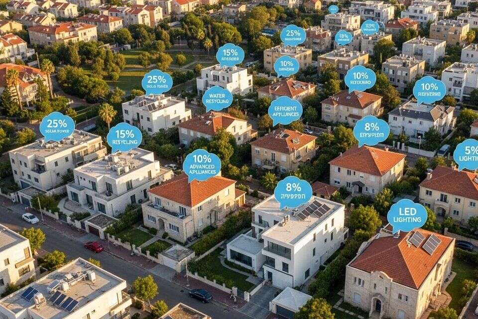 שכונה מייצרת אנרגיה בישראל (אילוסטרציה) , נוצר באמצעות בינה מלאכותית - גוגל AI סטודיו