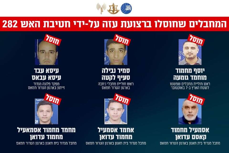 המחבלים שחוסלו על ידי חטיבה 282 , דובר צה"ל