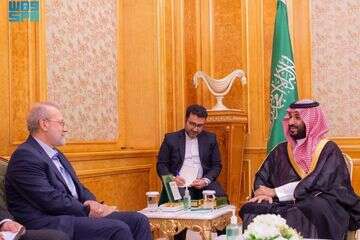 ן סלמאן נועד היום עם מזכ"ל המועצה לביטחון לאומי של איראן, עלי לאריג'אני. , ללא