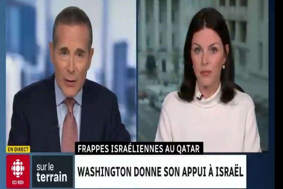 הכתבת אליסה סרה במהלך השידור בו אמרה דברים אנטישמיים , צילום מסך