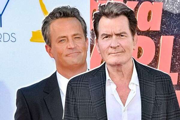 צ'ארלי שין ומתיו פרי , Jordan Strauss/Invision/AP, LISA O'CONNOR / AFP