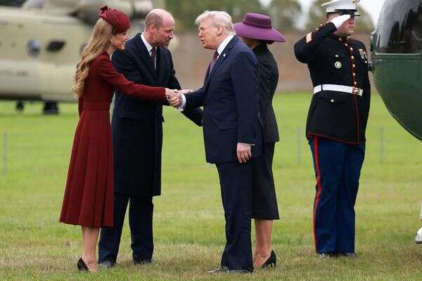 קייט מידלטון דונלד ומלאניה טראמפ והנסיך וויליאם , IAN VOGLER/POOL/AFP via Getty