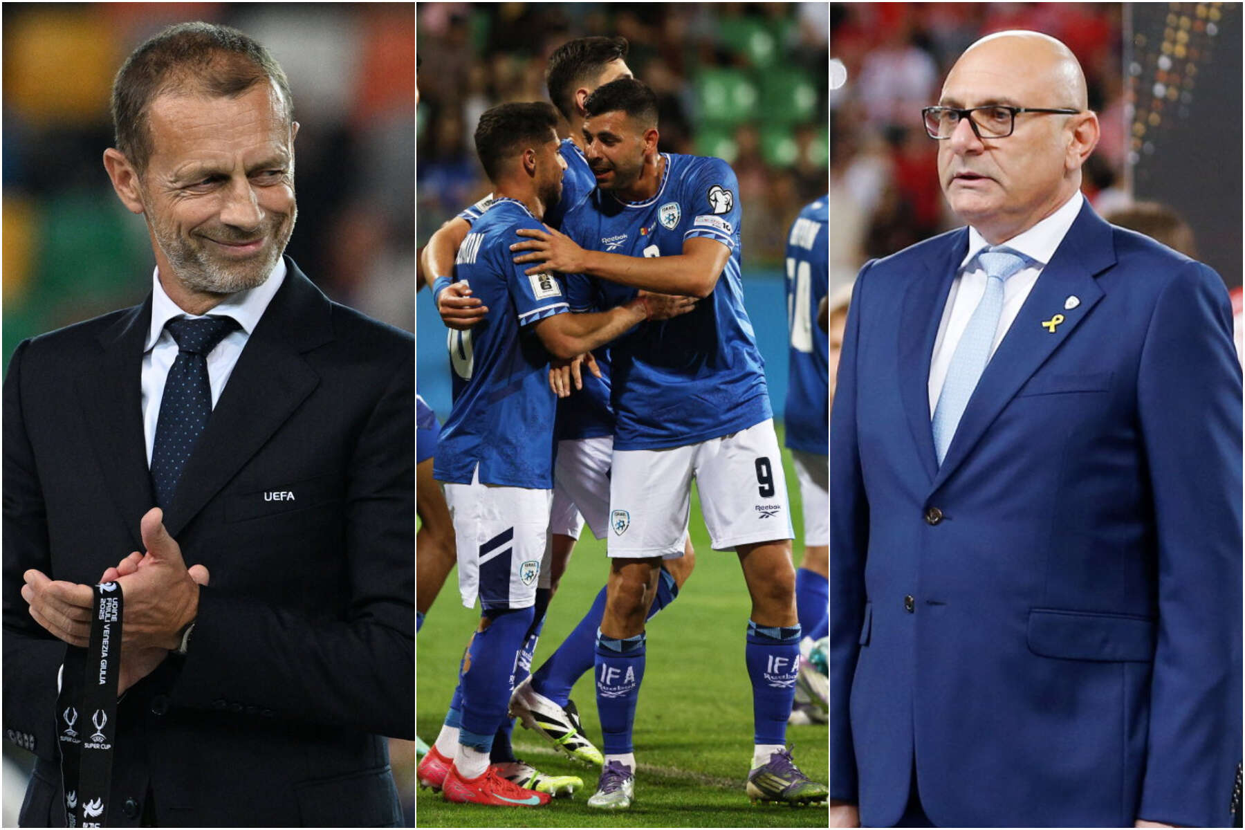 שינו זוארץ, שחקני נבחרת ישראל, נשיא אופ"א אלכסנדר צ'פרין , אלן שיבר, רויטרס