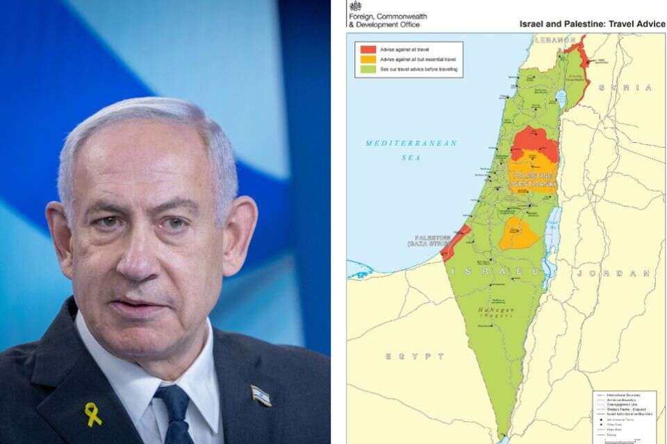 משרד החוץ הבריטי עדכן את מפותיו עם הכיתוב: "פלשתין", נתניהו , חיים גולדברג / פלאש 90