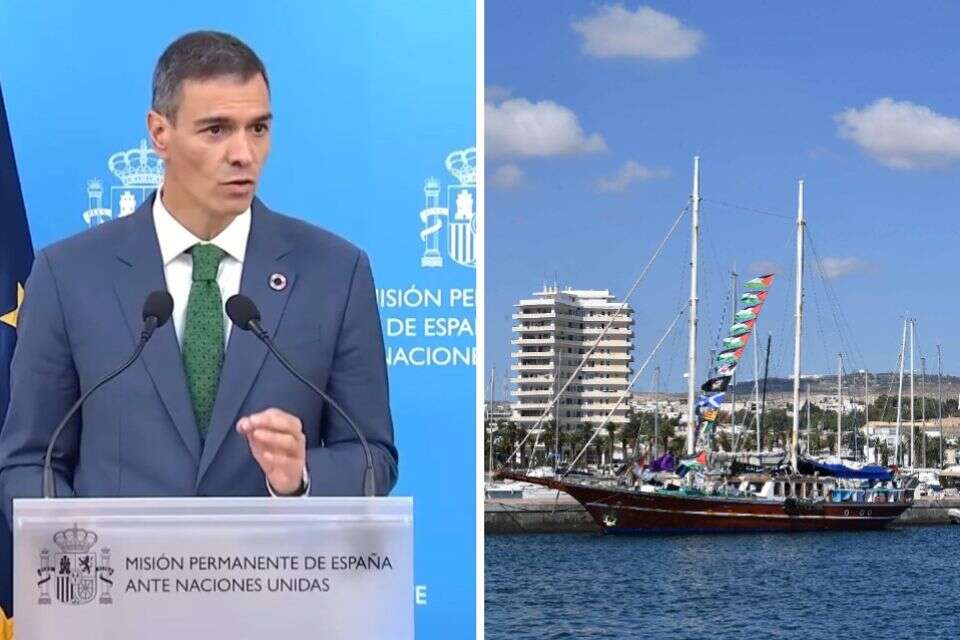 ראש ממשלת ספרד פדרו סאנצ'ס והמשט לעזה , AFP, רשת X